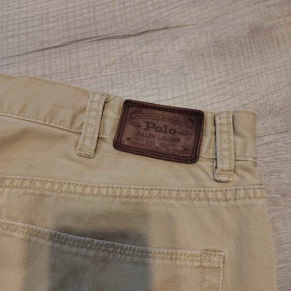 Polo Ralph Lauren Mens Authentic Dungarees Khaki Tan Twill Pants 36x32